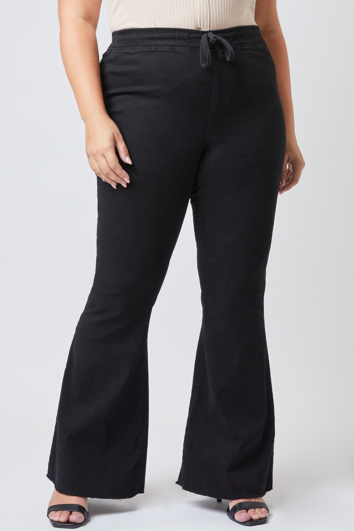 Black Pull-on Flare Jeans