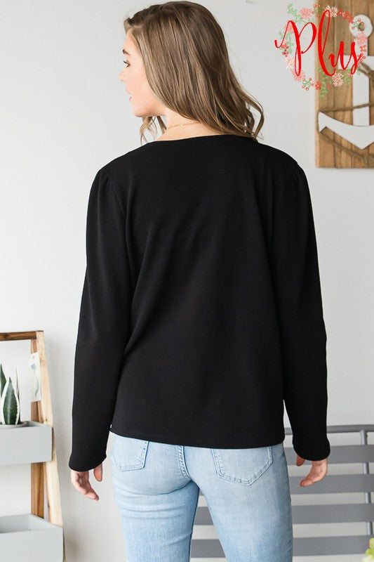Black No Lapel Blazer