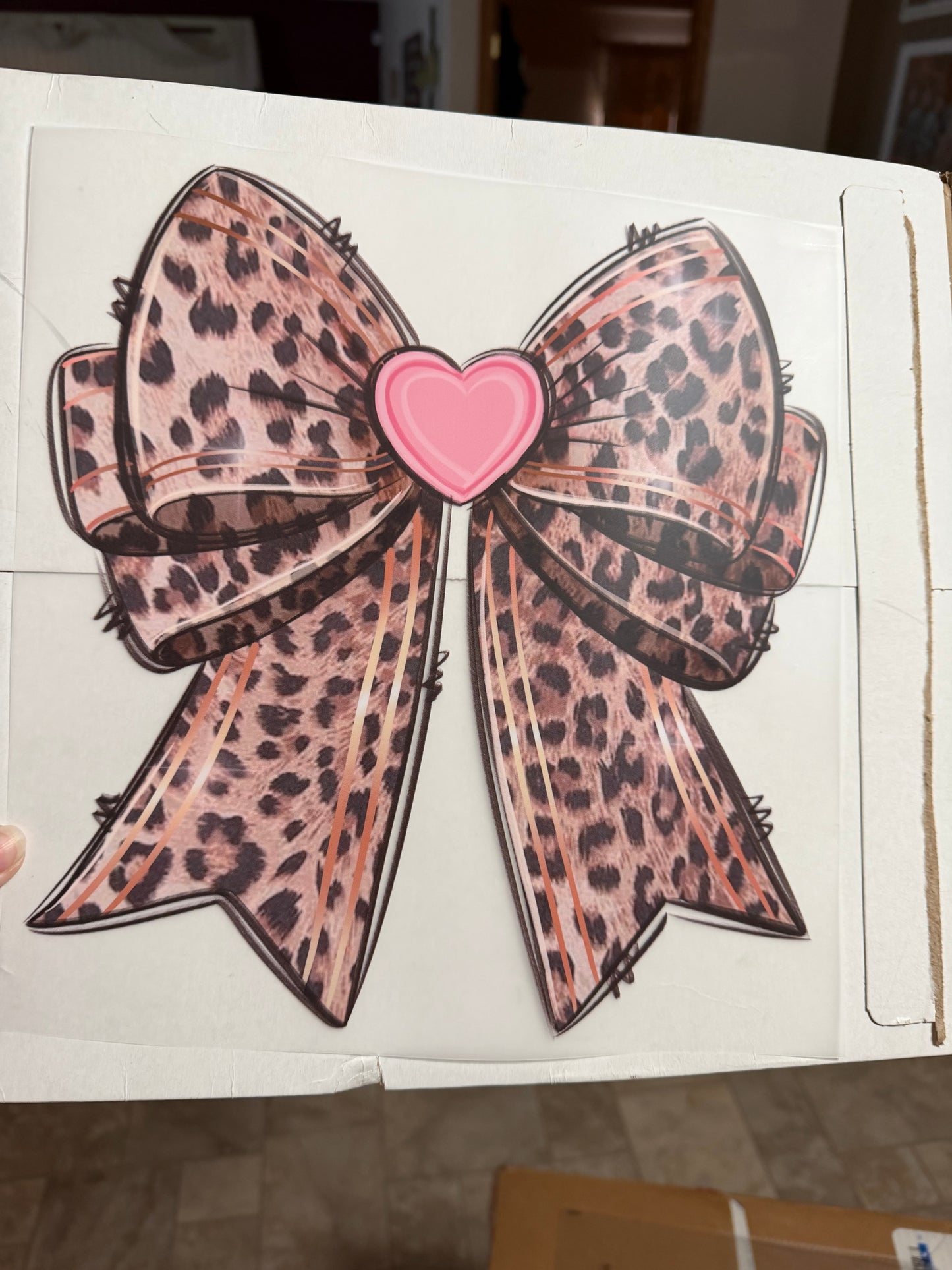 #40 Cheetah Bow w/ Pink Heart