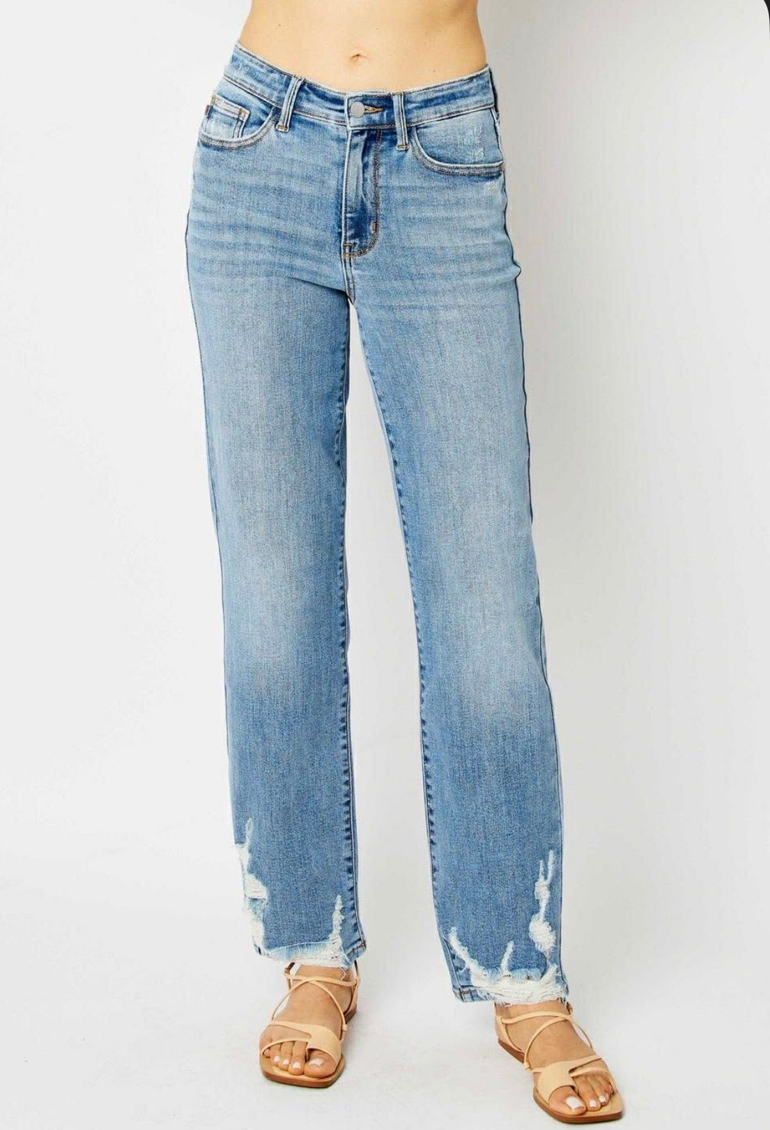 High Waist Destroy Straight