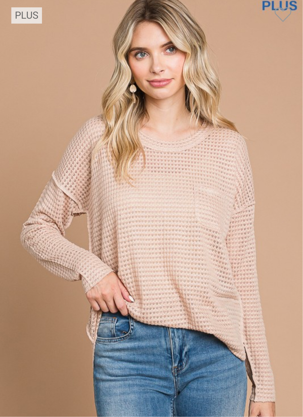 Swoop Neck Waffle Top