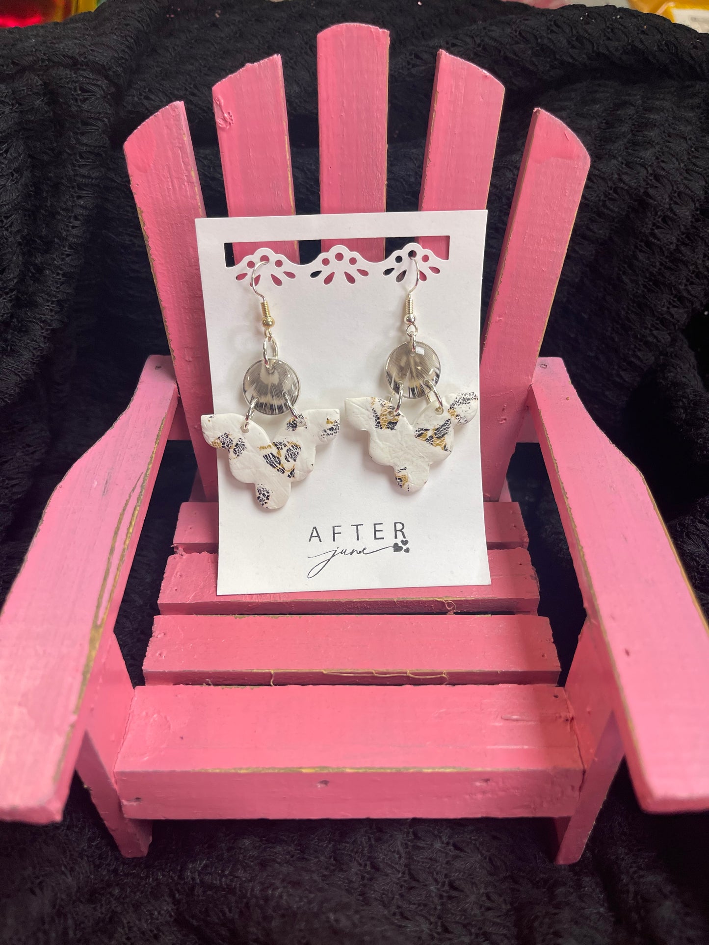 Pheasant Feather Scalloped Earrings