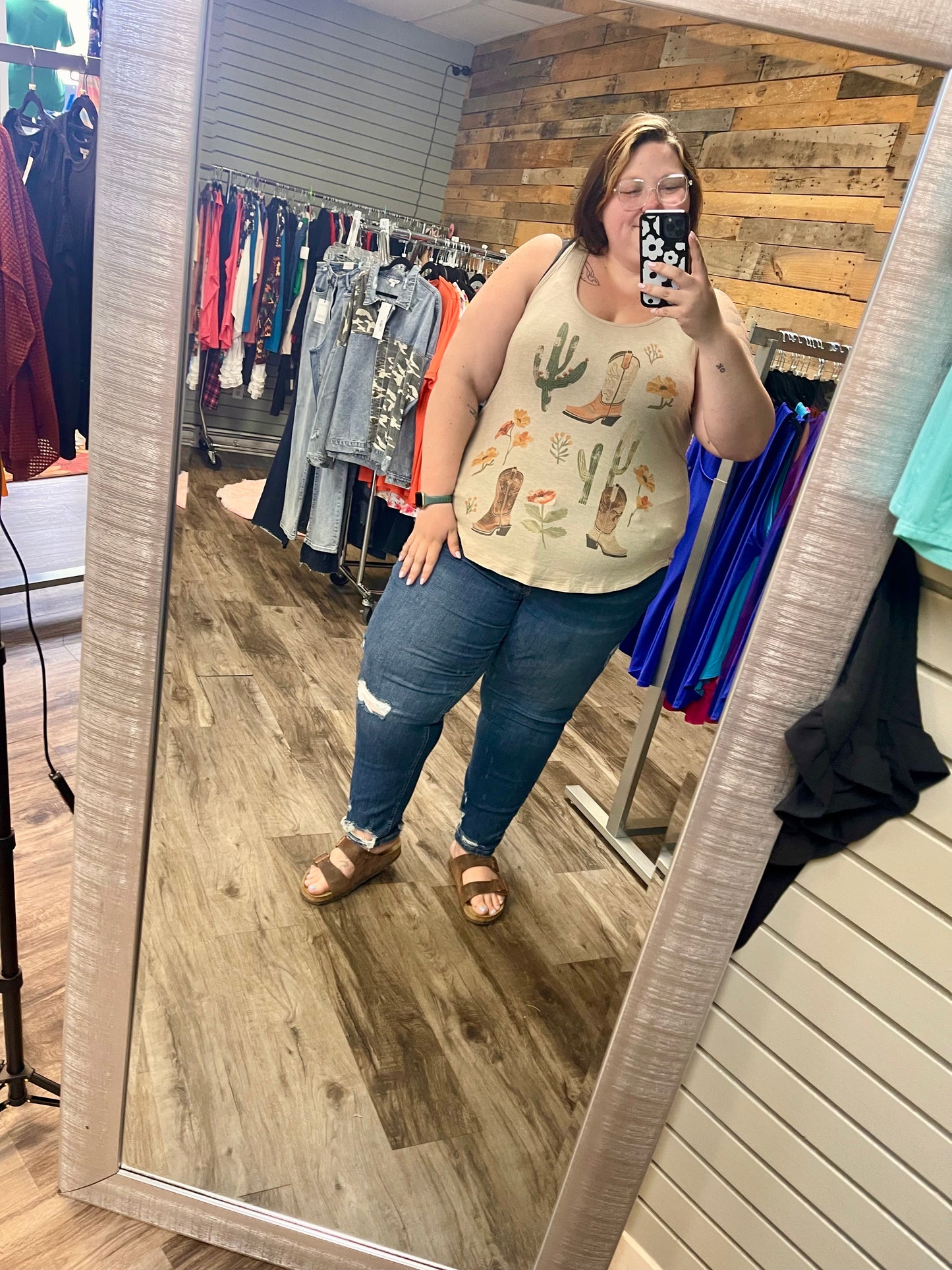 Western Print Tank Top