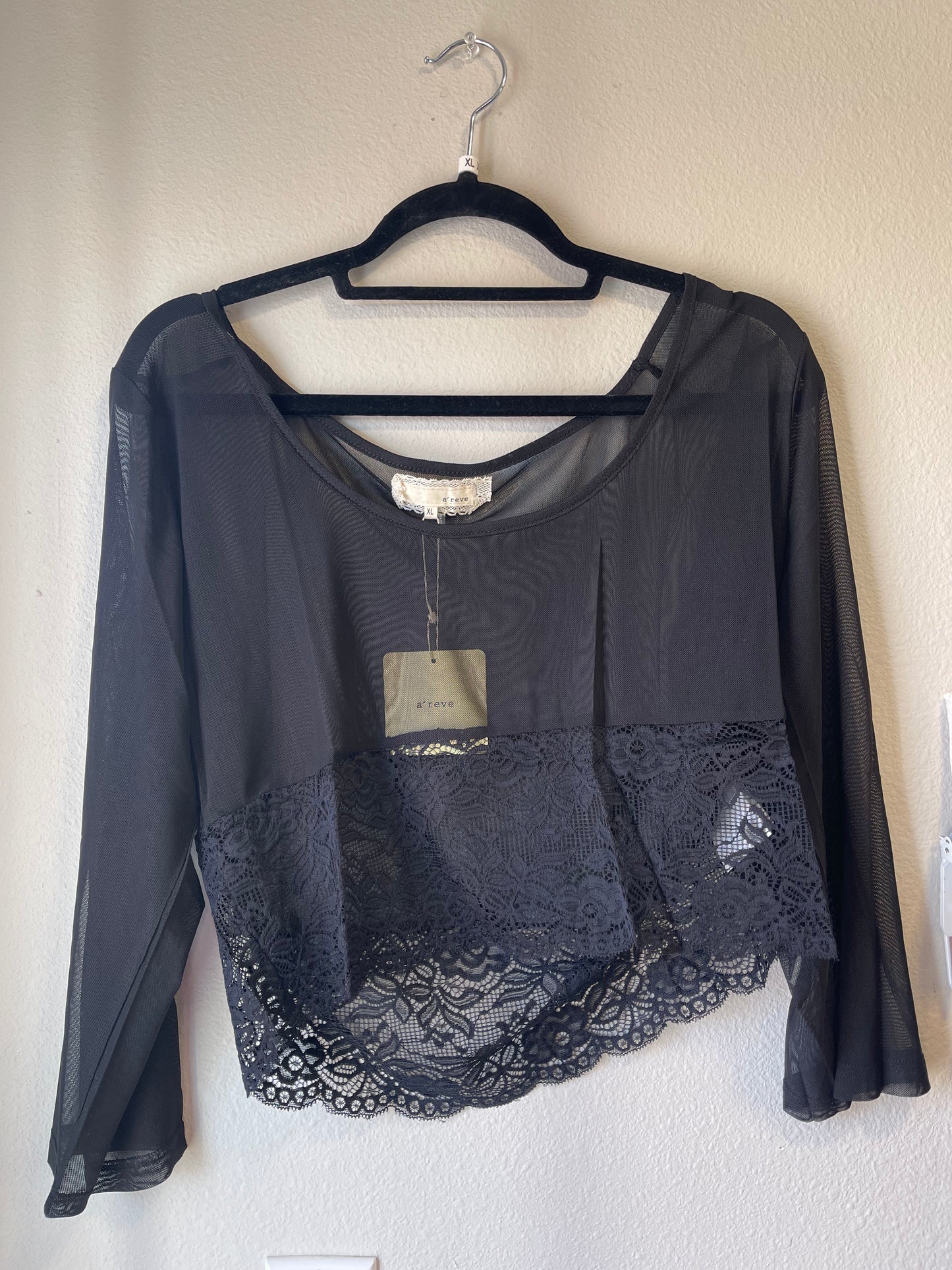 Cropped Lace Long Sleeve UnderShirt