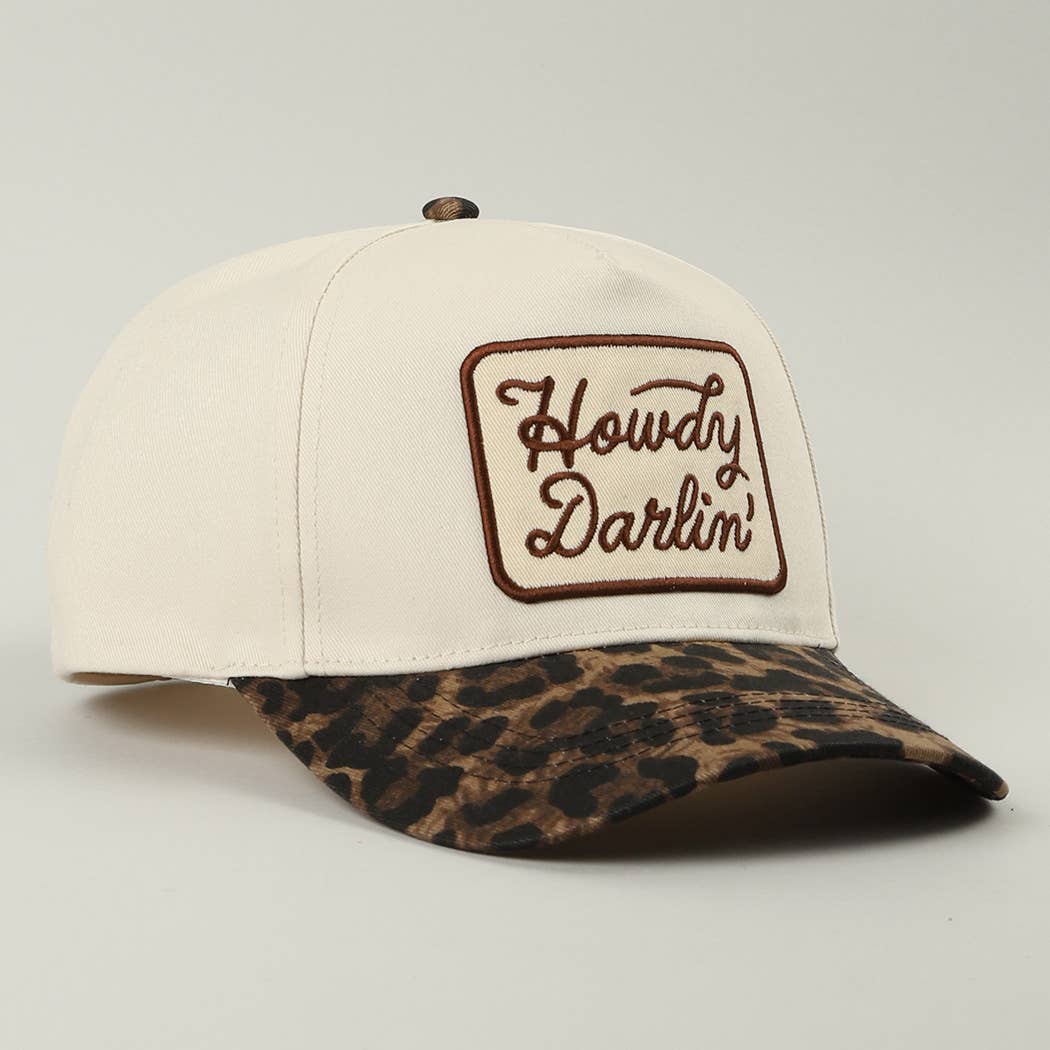 Howdy Darlin' Leopard Brim Trucker Hat
