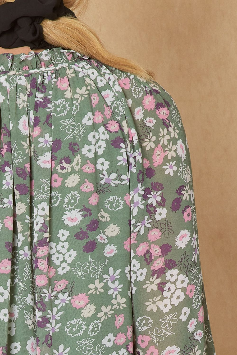 Olive Floral Top