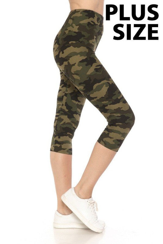 Camo Flamingo Leggings Plus Size Womens Leggings Camouflage