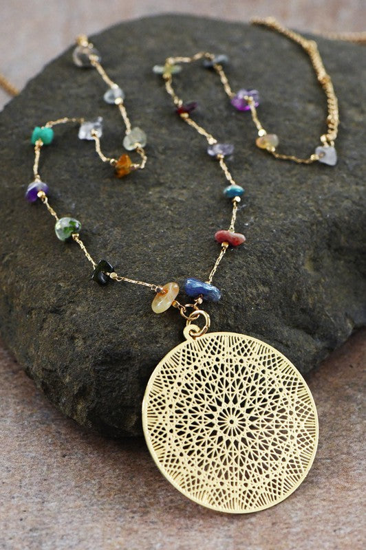 Multi Stone Chain Necklace