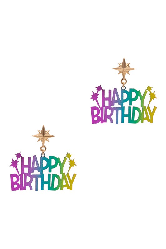 Happy Birthday Post Earring