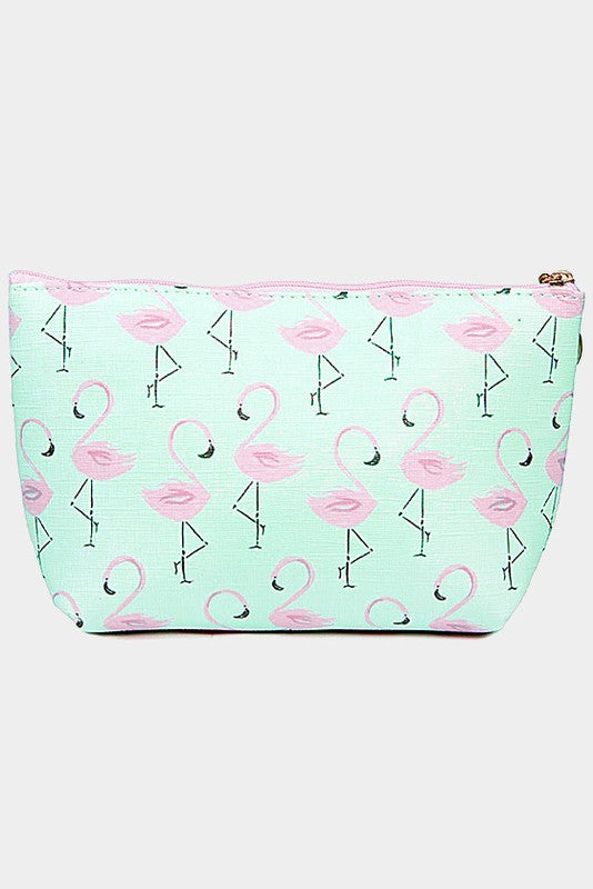 Small Lipstick Pouch Cute Flamingo Printed Zipper Makeup Bag Or Coin Purse