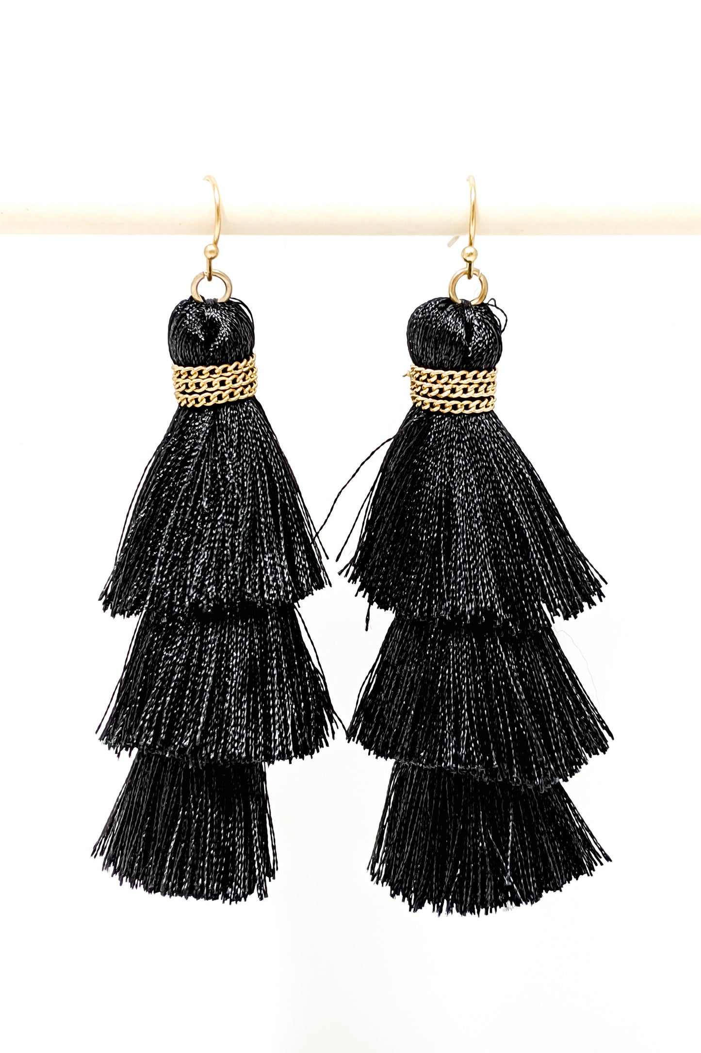 Fish Hook Thread Tassel Earrings