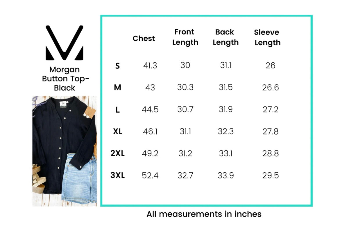 Morgan - Black Button up Top