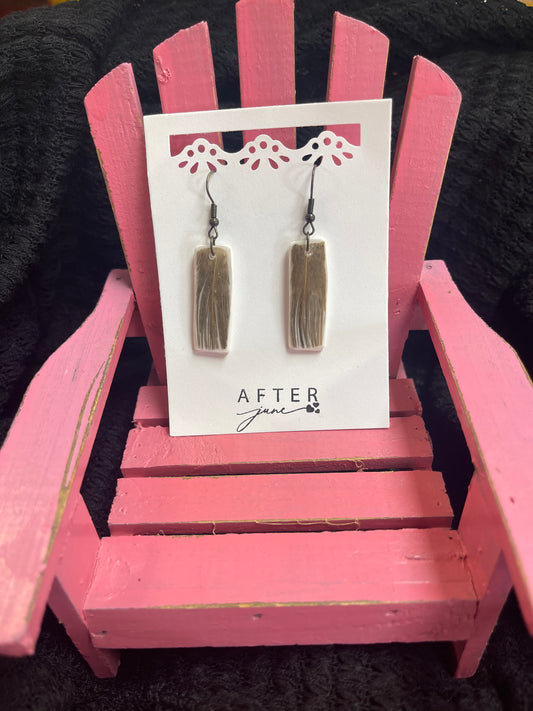 Pheasant Feather Bar Earrings