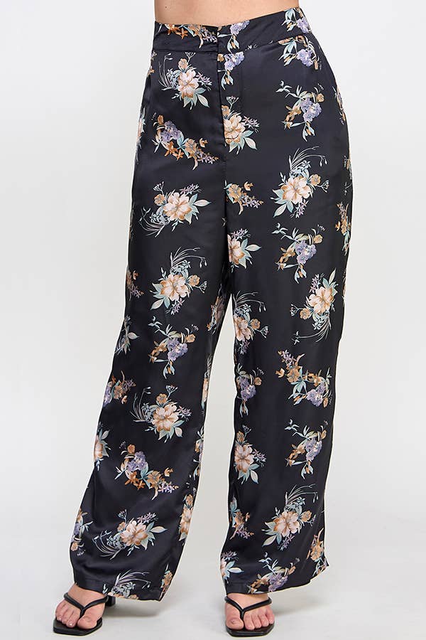 Satin Floral Pant