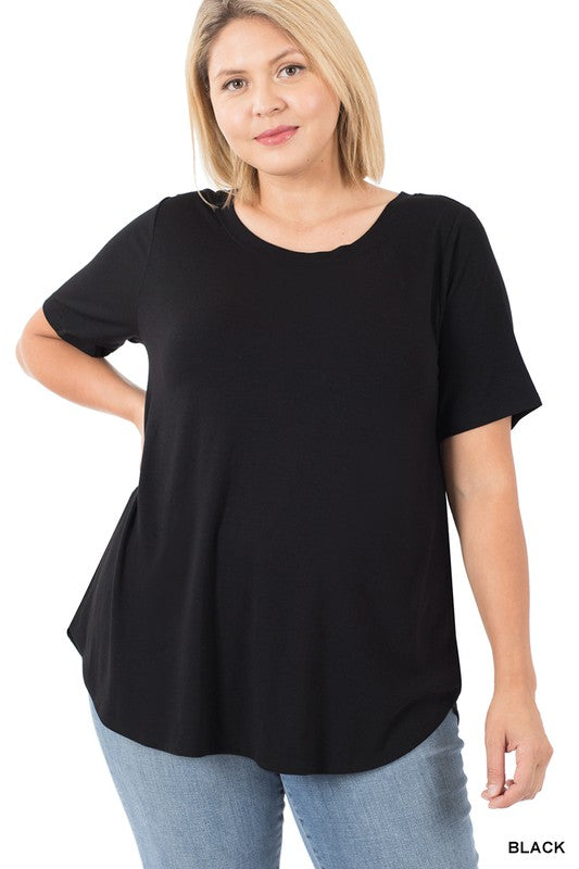 Classic Tee with Round Neck and Hem