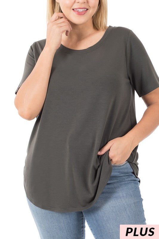 Classic Tee with Round Neck and Hem