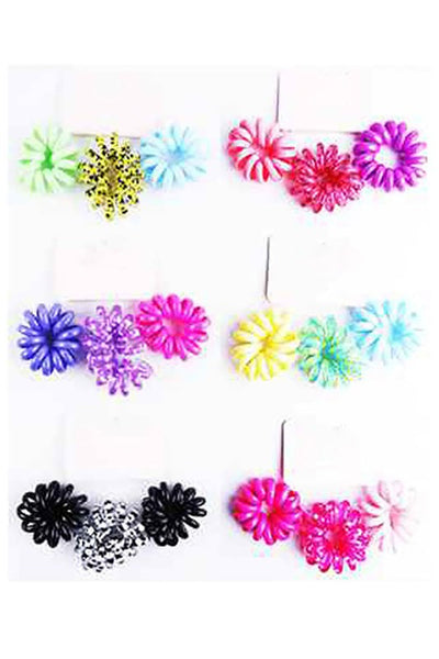Telephone Cord Coil Hair Bands -assorted Colors