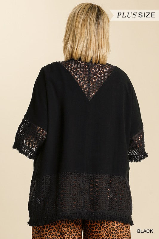 Black Linen Cardigan