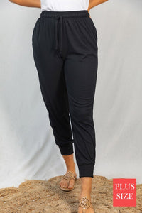 High Waisted Ribbed Knit Joggers