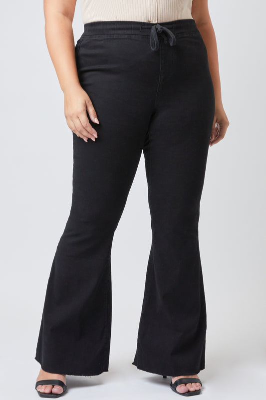 Black Pull-on Flare Jeans