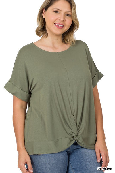 Rayon Knot-Front Top