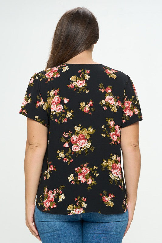 Black Floral Top