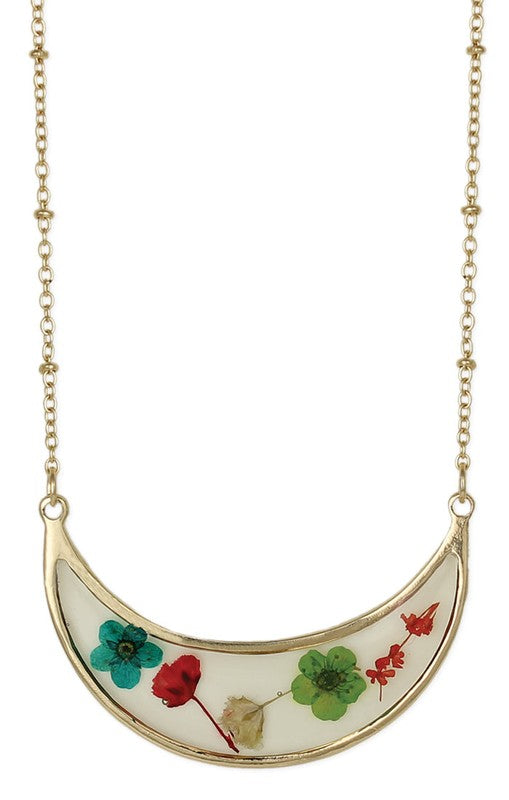 Bouquet Gold Dried Flower Necklace