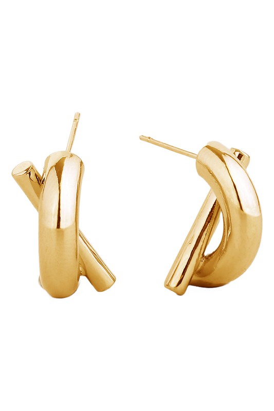 Gold-Dipped Post Earrings