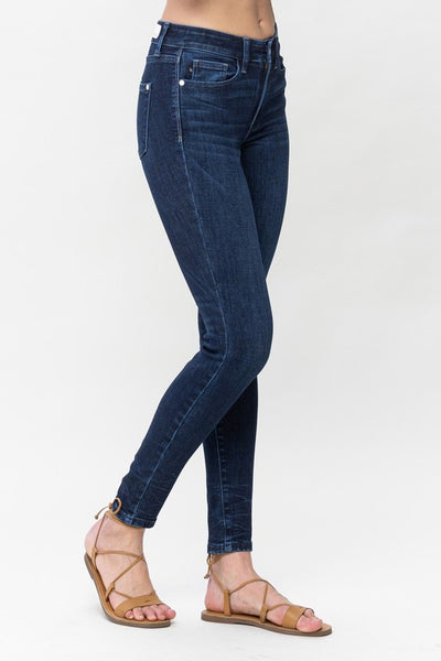 Mid-Rise Classic Crinkle Ankle Detail-Skinny Fit