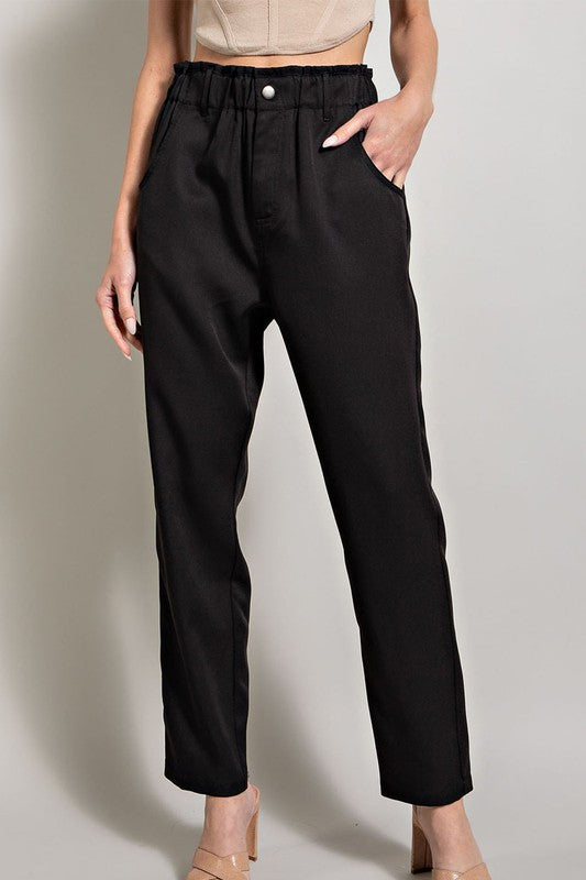Banded Waist, Straight Leg Dress Pant