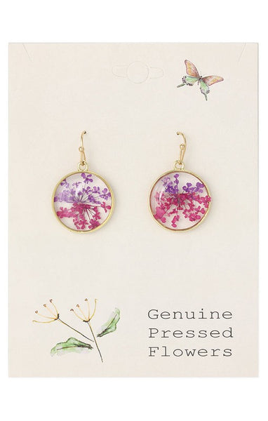 Pink & Purple Flower Earrings
