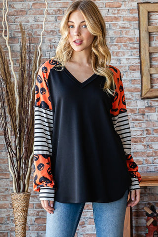 Halloween Printed Sleeve Top