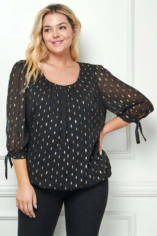 Black & Gold Dress Top