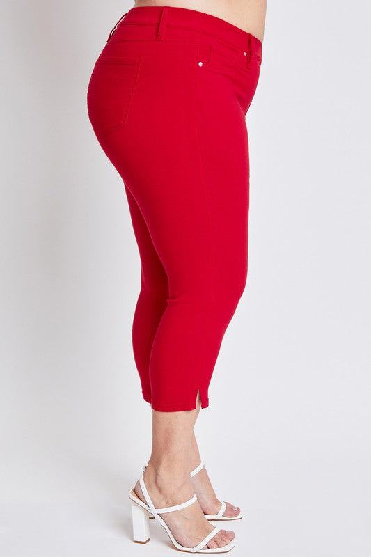Hyperstretch Pull-On Capri W/Side Slit