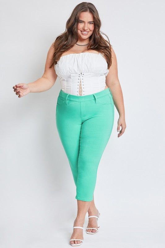 Hyperstretch Pull-On Capri W/Side Slit