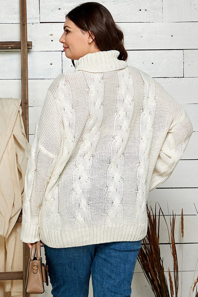 Cable Knit Sweater - Ivory or Black