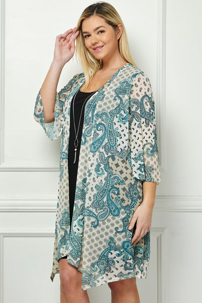 Blue Paisly Cardigan/Dress