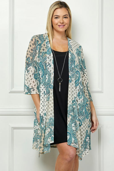 Blue Paisly Cardigan/Dress