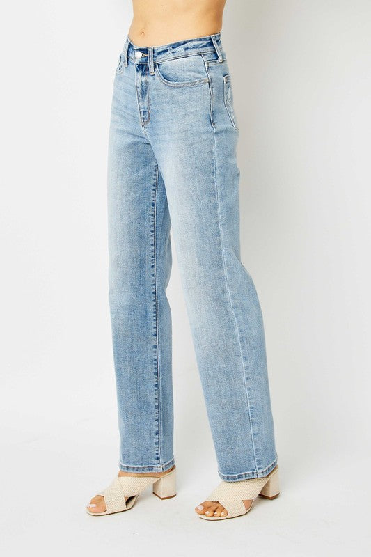 Light Wash, Straight Leg Jeans