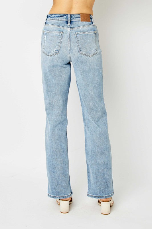 Light Wash, Straight Leg Jeans