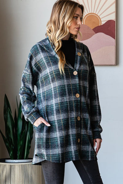 Hunter Green Plaid Carigan