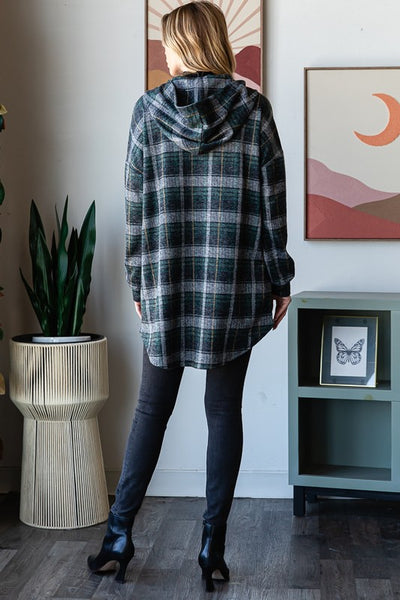 Hunter Green Plaid Carigan