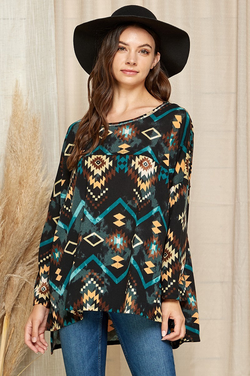 Aztec, Reverse Seam Poncho Tunic