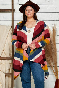 Multi Stripe Drape Cardigans