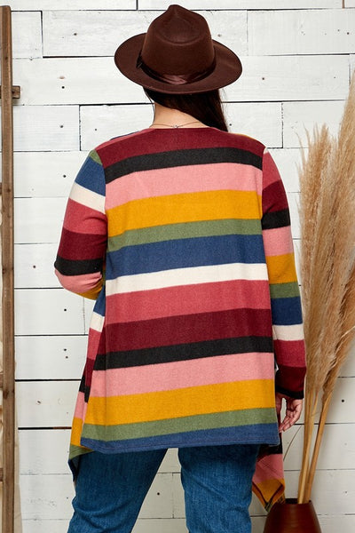 Multi Stripe Drape Cardigans