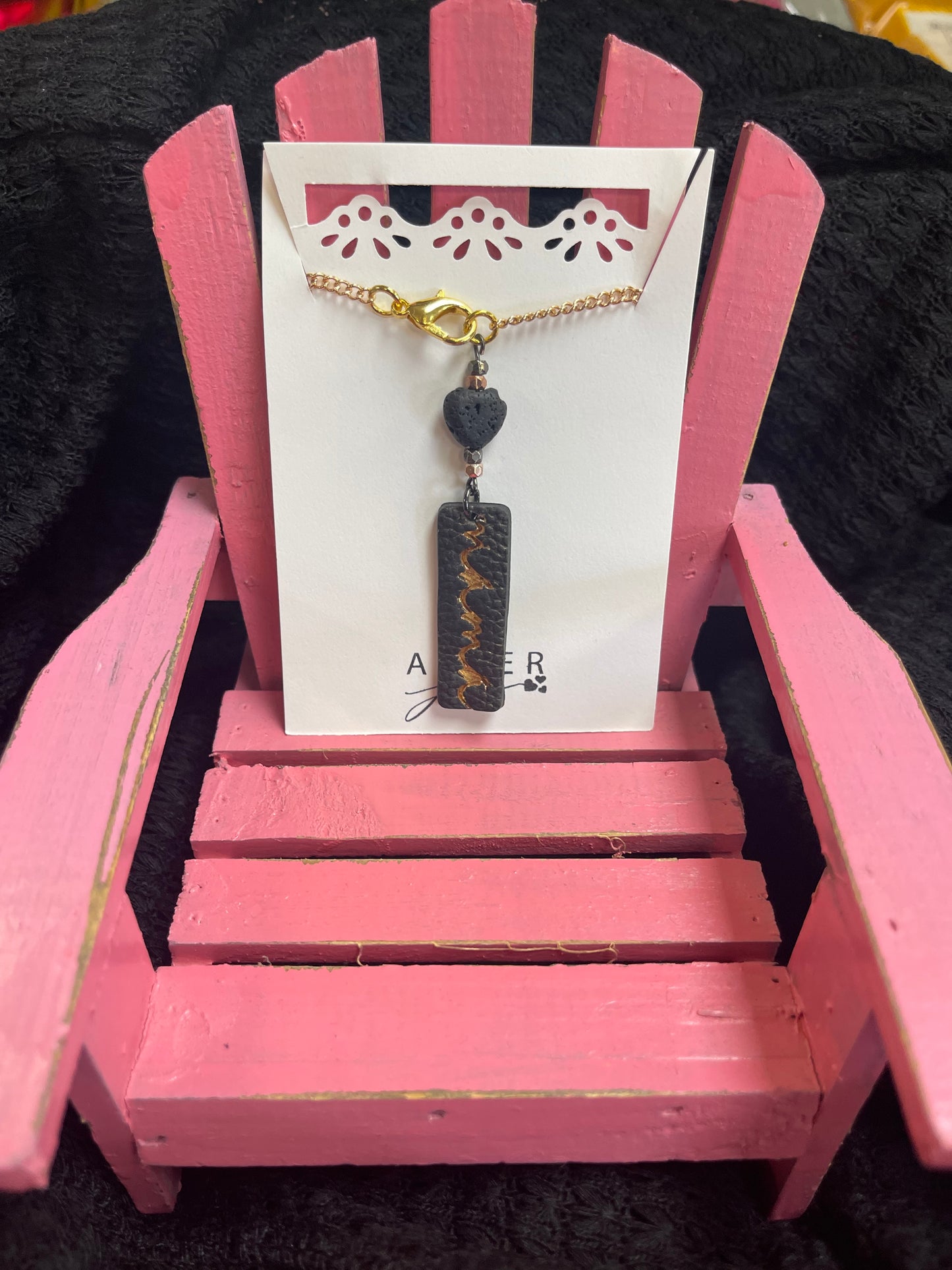 Black & Gold Mama Necklace