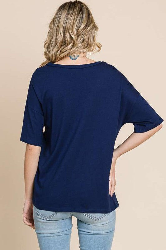 Navy V-Neck top