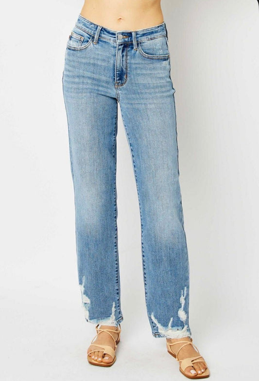 High Waist Destroy Straight