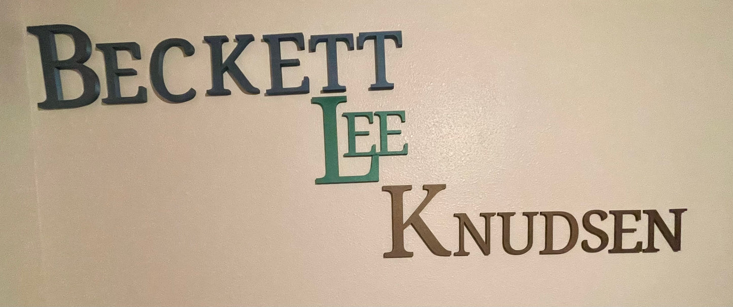 Custom 3D Printed Letters