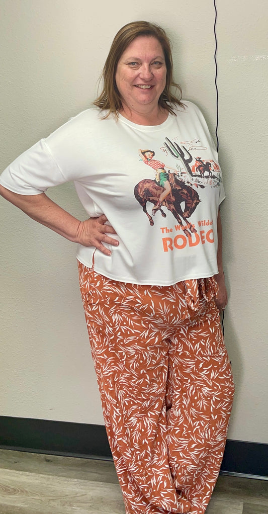 Geometric Print Wide Leg Pants